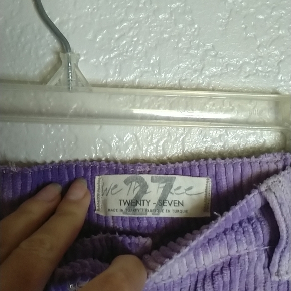 NWT Free People Corduroy Tie Dye Reese Pitched Straight Cord Pants Purple sz 27 - Picture 6 of 8